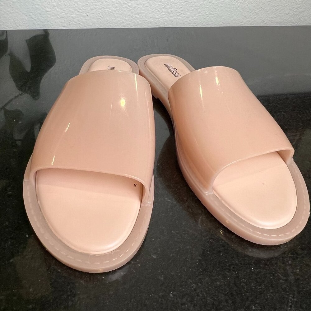 Melissa Soul Slip on Womens Slides Blush Pink US 9 Jelly Plastic Vegan Sandal